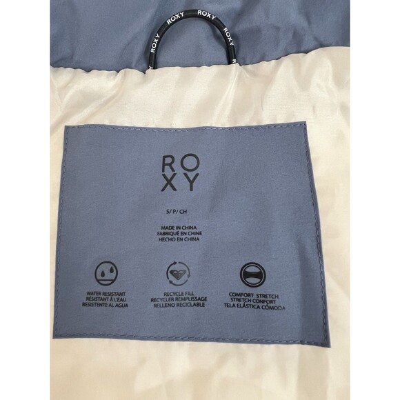 Roxy Blue Hooded Water-Resistant Puffer Vest Women’s Small with Pockets - Picture 6 of 9